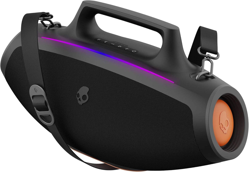 Barrel Bluetooth Boombox Party Speaker, Water-Resistant Portable Speaker, LED Lightshow Mode, 12 Hour Battery, Multi-Link