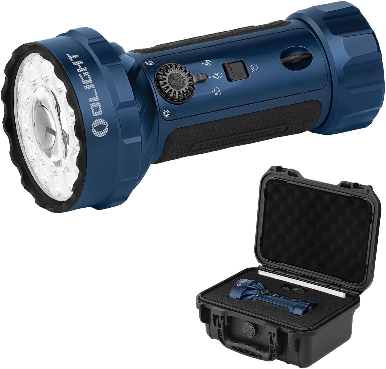 Marauder Mini 2 Bright Flashlight 10,000 Lumen with 750 Meters Beam Distance, Rechargeable Light with Dual Charging &amp; 5 Lighting Modes for Outdoor, Camping, Emergencies (Midnight Blue)