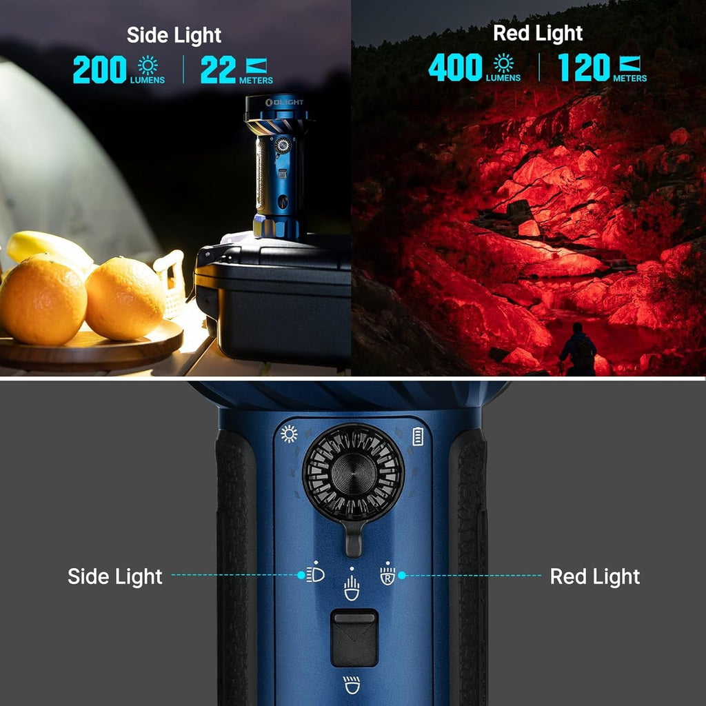 Marauder Mini 2 Bright Flashlight 10,000 Lumen with 750 Meters Beam Distance, Rechargeable Light with Dual Charging &amp; 5 Lighting Modes for Outdoor, Camping, Emergencies (Midnight Blue)
