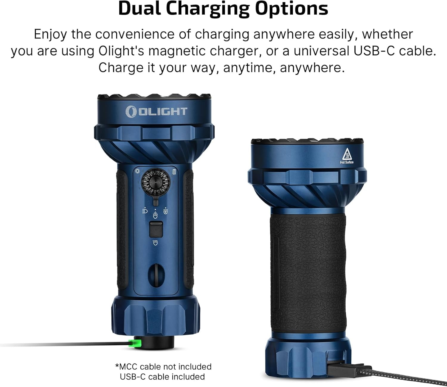 Marauder Mini 2 Bright Flashlight 10,000 Lumen with 750 Meters Beam Distance, Rechargeable Light with Dual Charging &amp; 5 Lighting Modes for Outdoor, Camping, Emergencies (Midnight Blue)