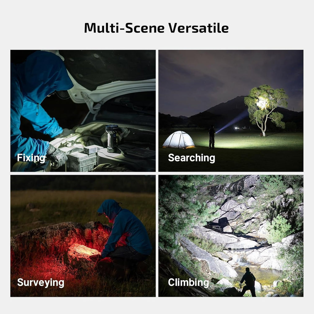 Marauder Mini 2 Bright Flashlight 10,000 Lumen with 750 Meters Beam Distance, Rechargeable Light with Dual Charging &amp; 5 Lighting Modes for Outdoor, Camping, Emergencies (Midnight Blue)