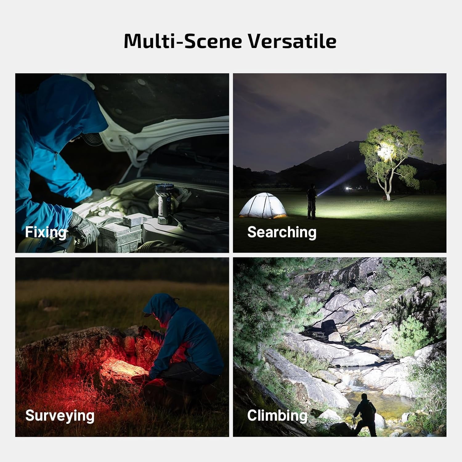 Marauder Mini 2 Bright Flashlight 10,000 Lumen with 750 Meters Beam Distance, Rechargeable Light with Dual Charging &amp; 5 Lighting Modes for Outdoor, Camping, Emergencies (Midnight Blue)