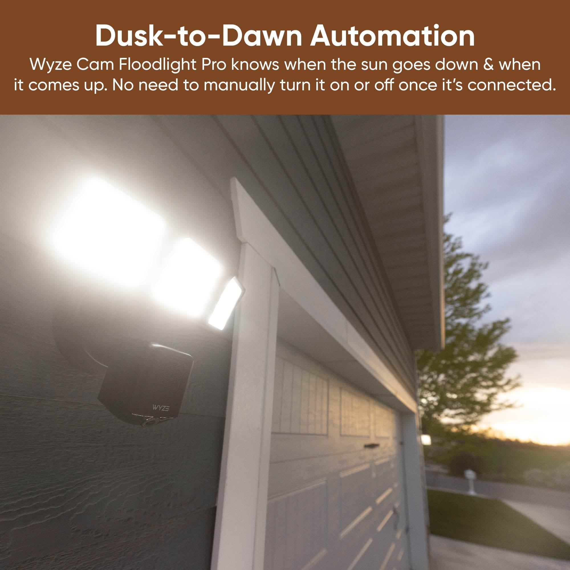 Floodlight Camera Pro, 3000 Lumen LEDs, 180° Wide View, 2k HD Outdoor Wi-Fi Floodlight Home Security Camera - White