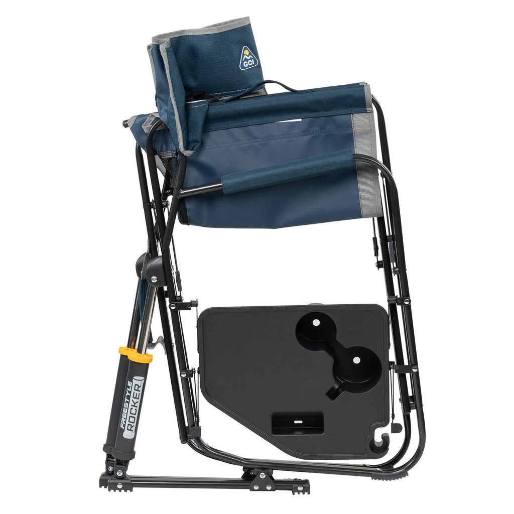 Freestyle Rocker with Side Table Foldable Rocking Camp Chair, Heathered Pewter