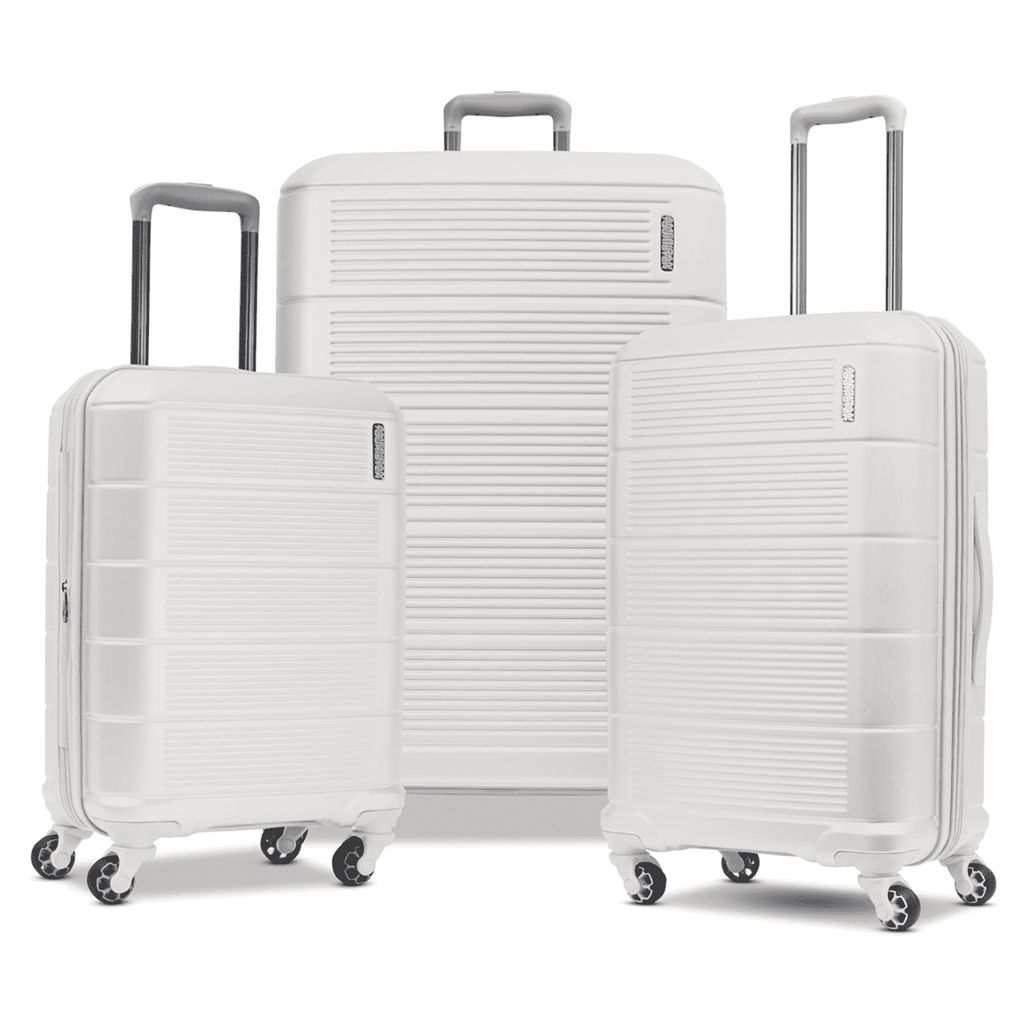 Stratum 2.0 Expandable Hardside Luggage with Spinner Wheels, White (3-Piece Set)