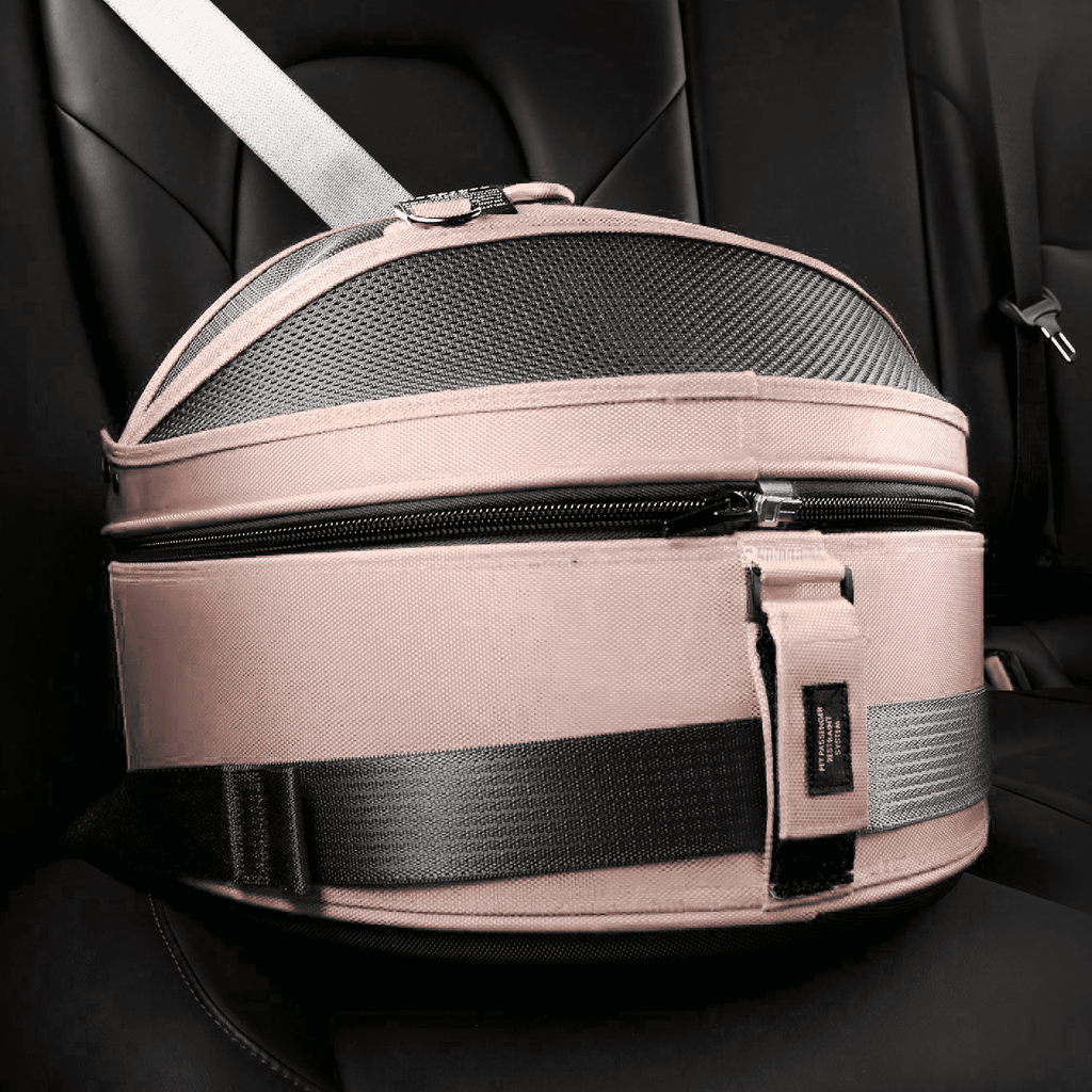Mobile Pet Bed — Multi-use Travel Pet Bed, Crash-Tested Car Seat, &amp; Carrier for Dogs and Cats up to 15 Pounds (Strawberry Red)