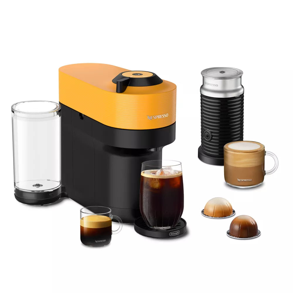Vertuo Pop+ Combination Espresso and Coffee Maker with Milk Frother, Mango