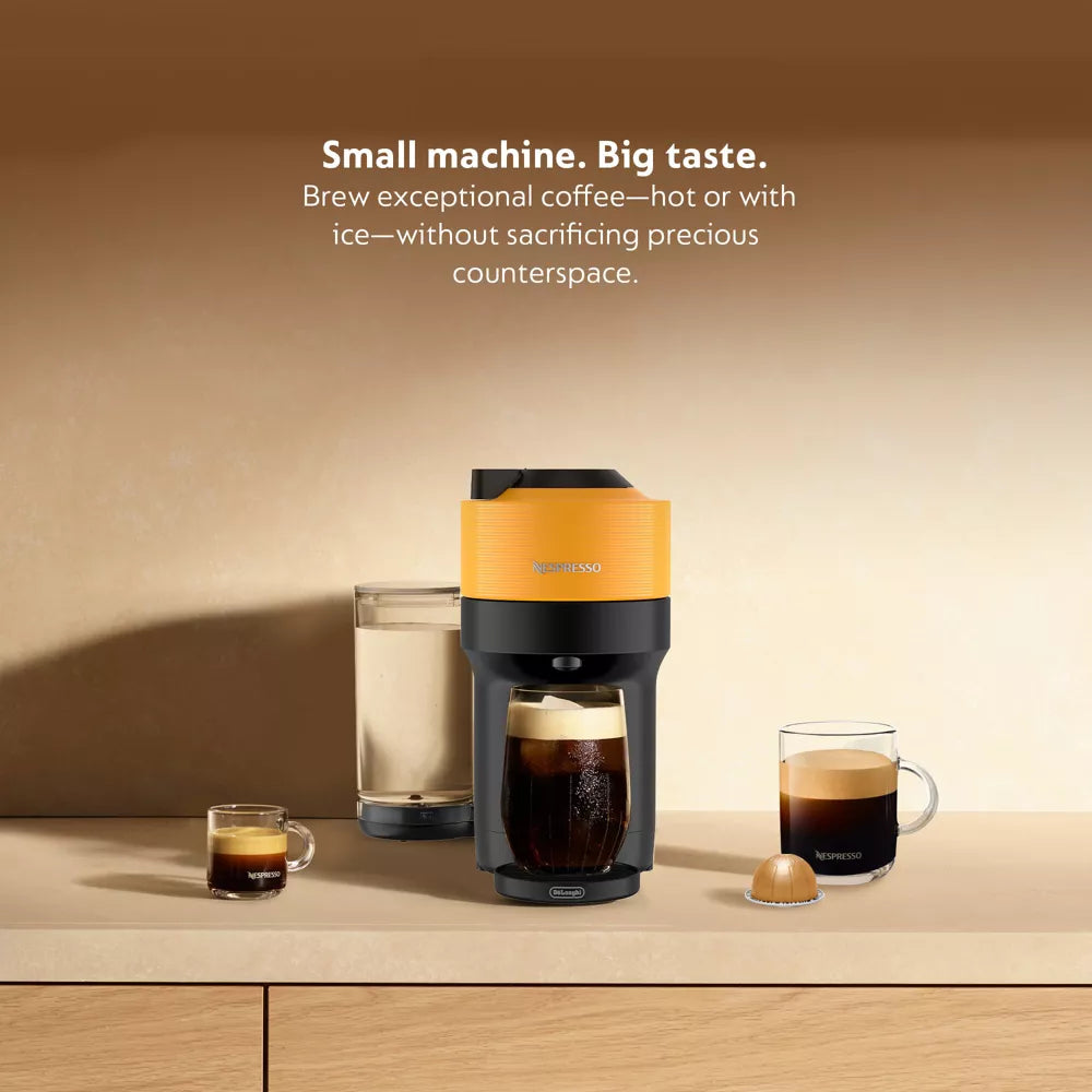 Vertuo Pop+ Combination Espresso and Coffee Maker with Milk Frother, Mango
