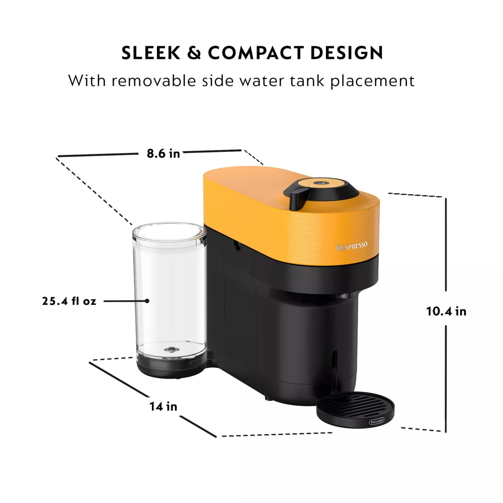 Vertuo Pop+ Combination Espresso and Coffee Maker with Milk Frother, Mango