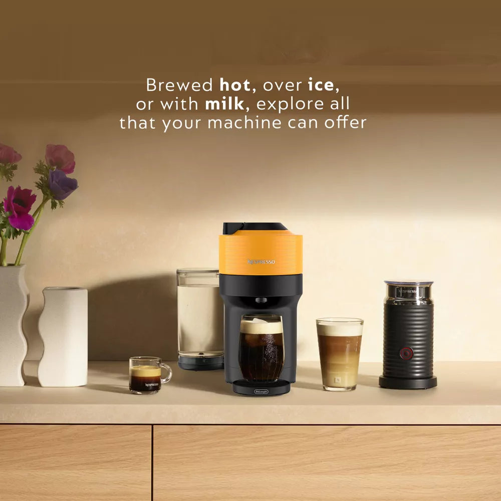 Vertuo Pop+ Combination Espresso and Coffee Maker with Milk Frother, Mango