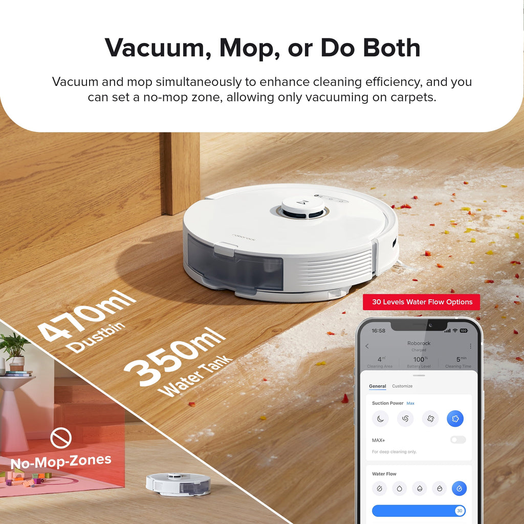 Q8 Max Robot Vacuum and Mop with Obstacle Avoidance, LiDAR Navigation, 5500Pa Suction Power, and App Control(White)