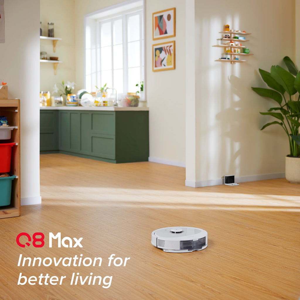 Q8 Max Robot Vacuum and Mop with Obstacle Avoidance, LiDAR Navigation, 5500Pa Suction Power, and App Control(White)