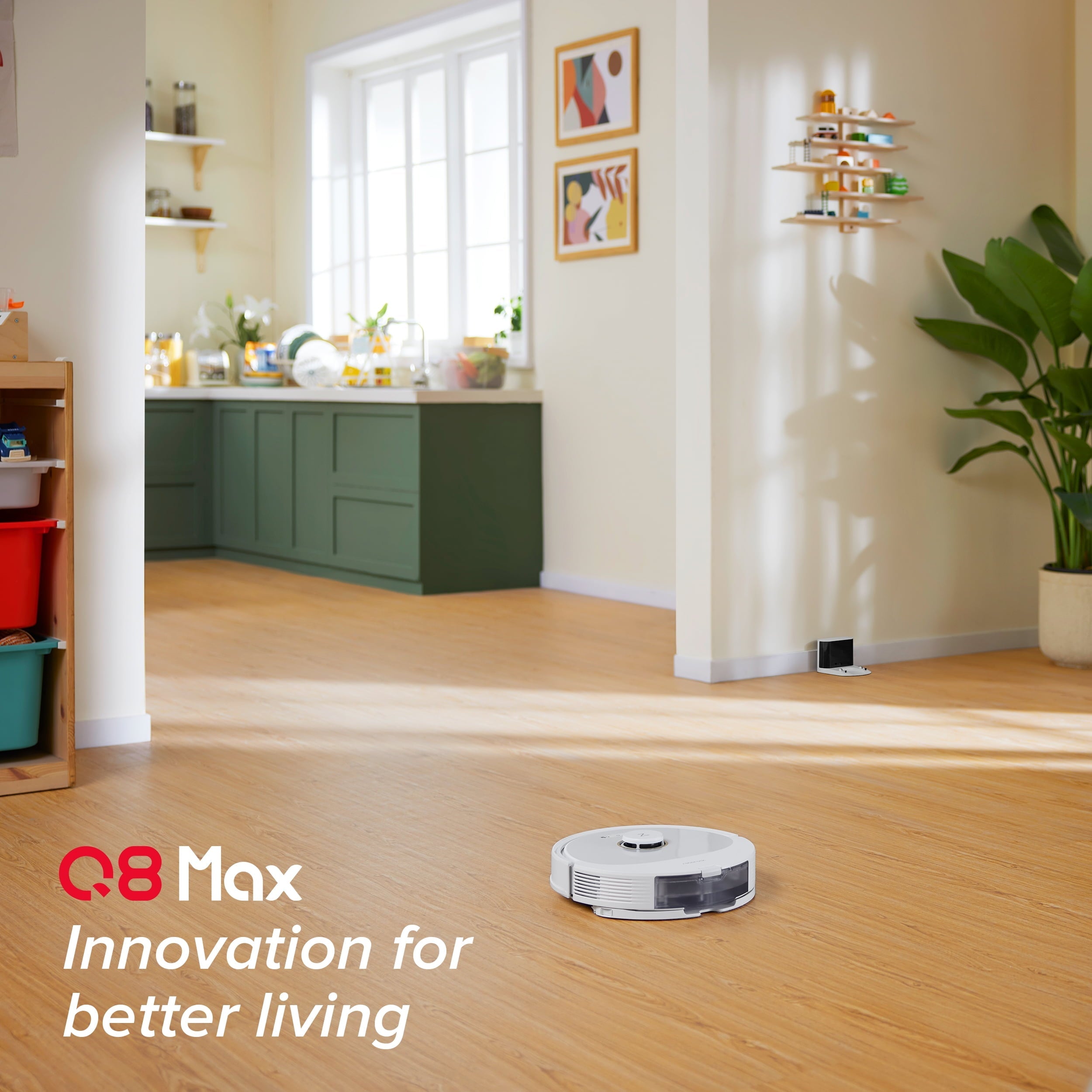 Q8 Max Robot Vacuum and Mop with Obstacle Avoidance, LiDAR Navigation, 5500Pa Suction Power, and App Control(White)