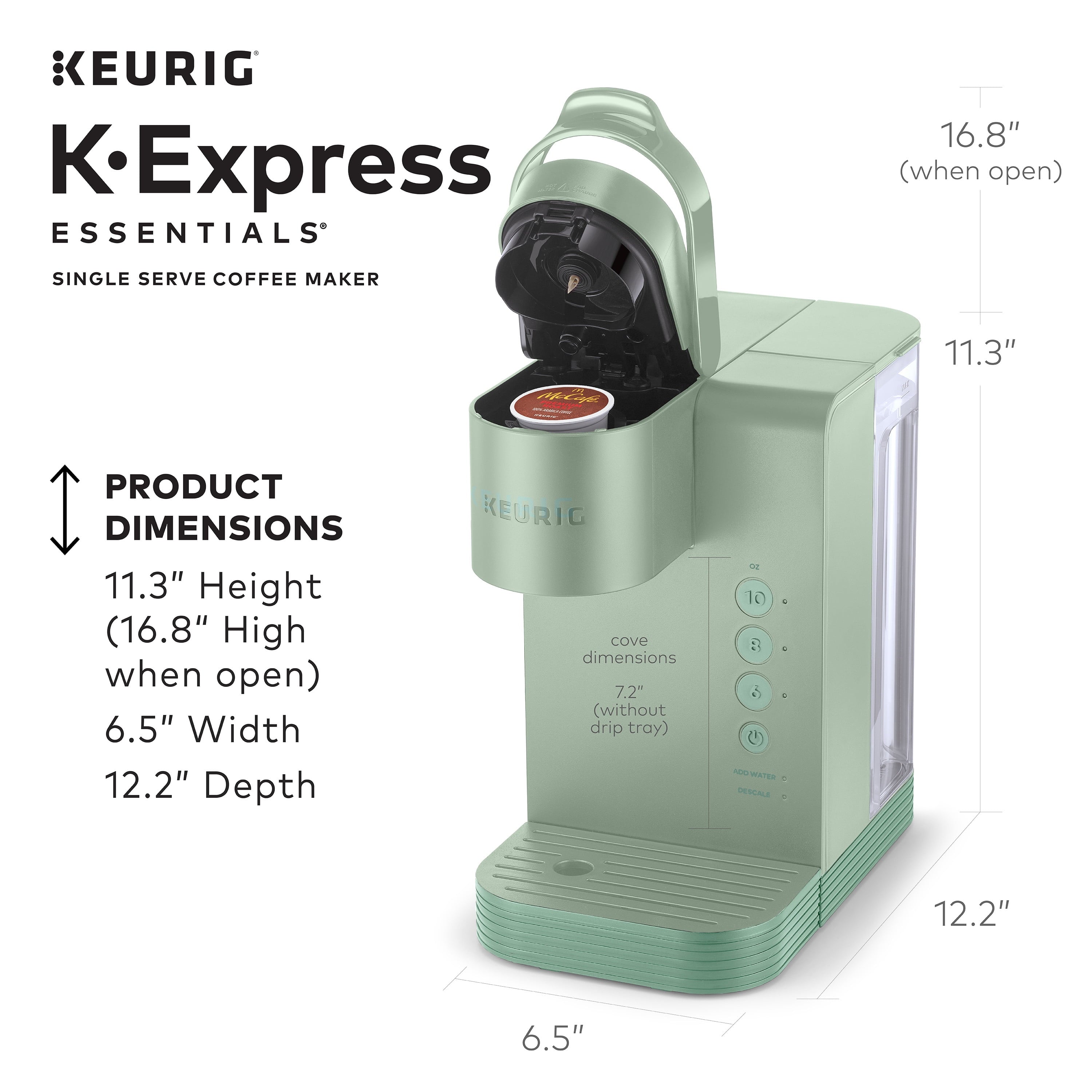 (2 pack) K-Express Essentials Single Serve K-Cup Pod Coffee Maker, Sage