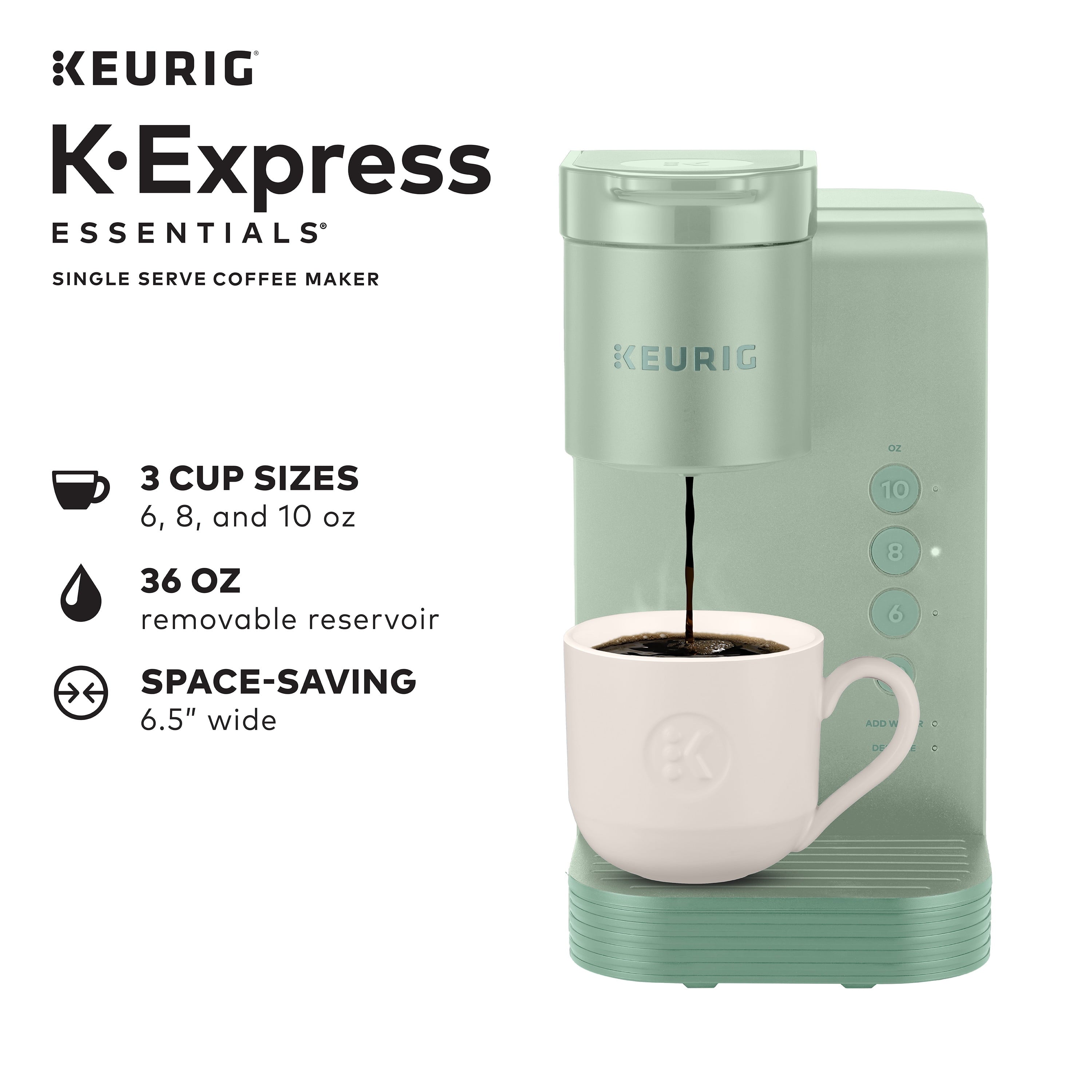 (2 pack) K-Express Essentials Single Serve K-Cup Pod Coffee Maker, Sage