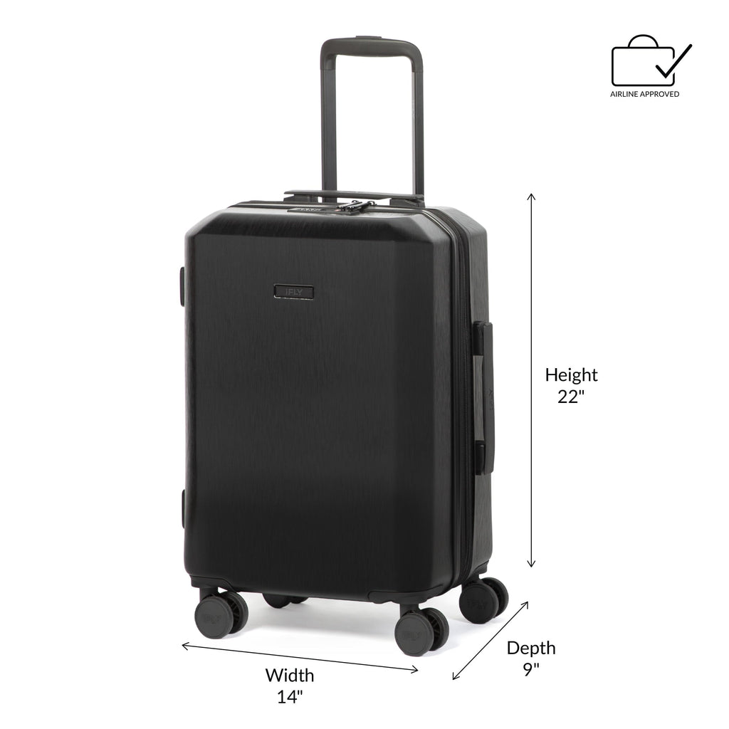 Altitude 2-Piece Hardside Luggage Set, 20" Carry-on and 28" Checked Luggage, Black