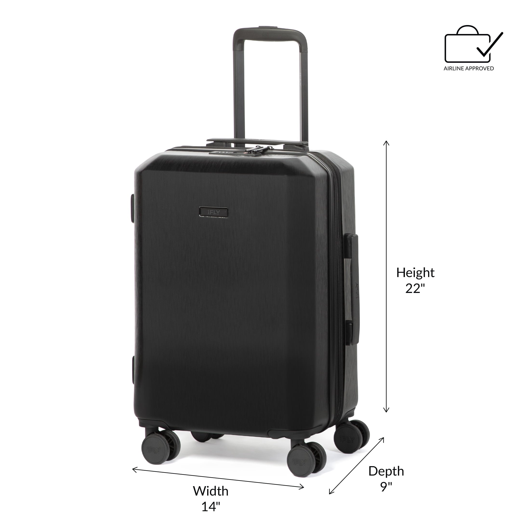 Altitude 2-Piece Hardside Luggage Set, 20" Carry-on and 28" Checked Luggage, Black