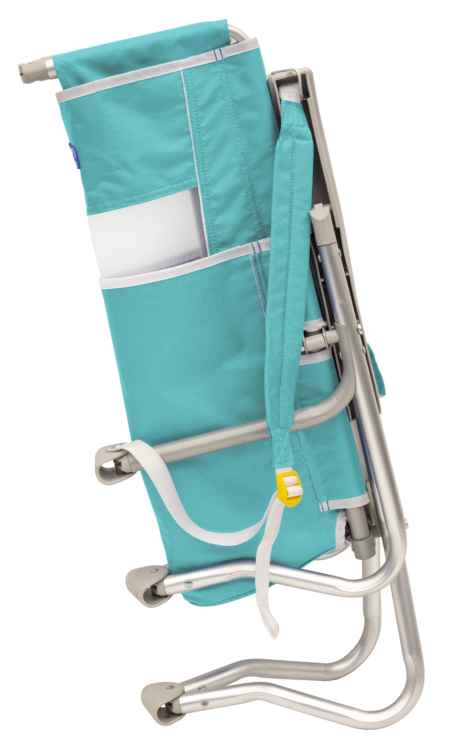 Bi-Fold Beach Chair Compact Low Profile Reclining Chair, Seafoam