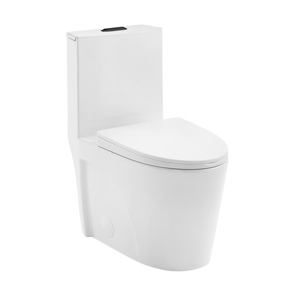 One Piece Elongated Toilet Dual Vortex™ Flush, Black Hardware