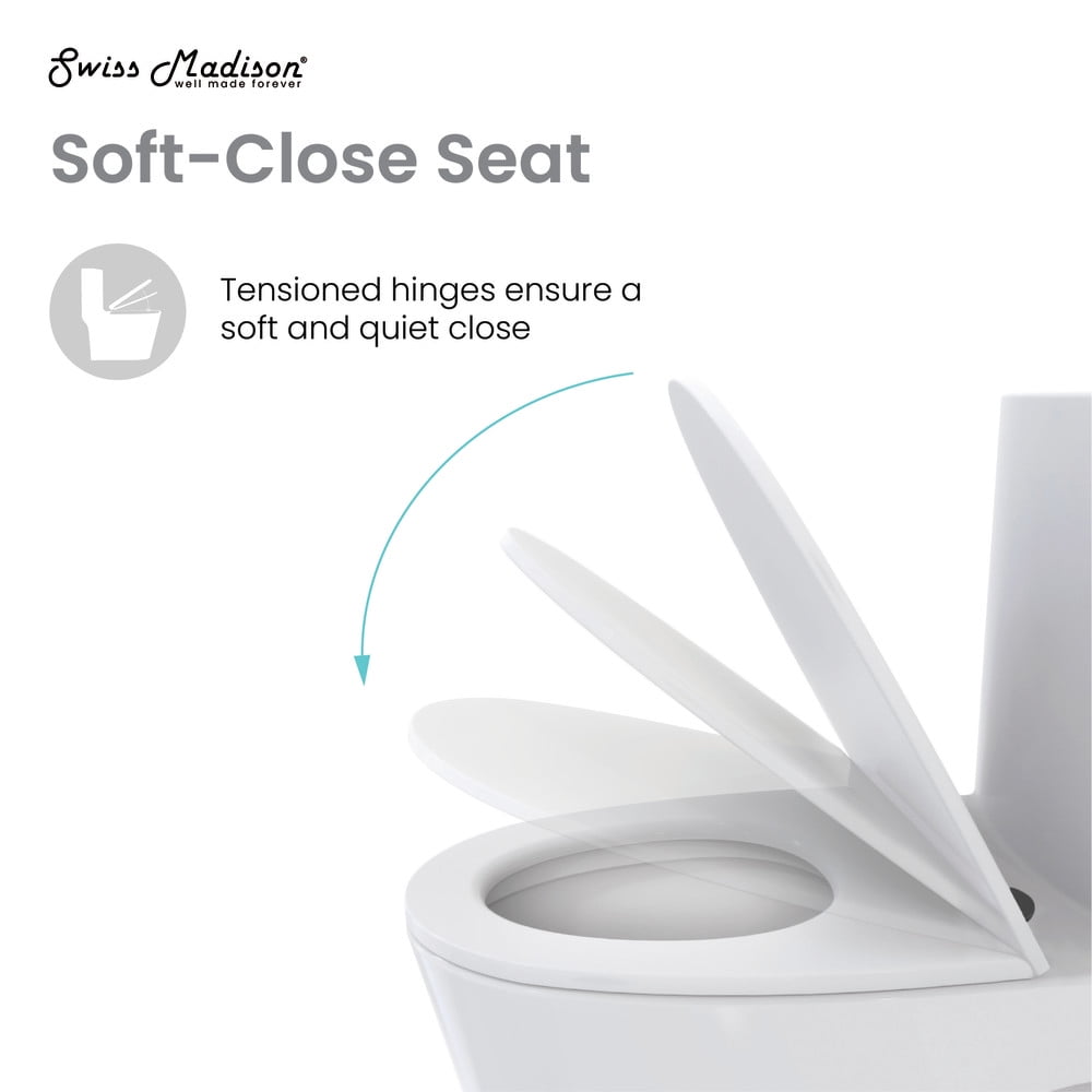 One Piece Elongated Toilet Dual Vortex™ Flush, Black Hardware