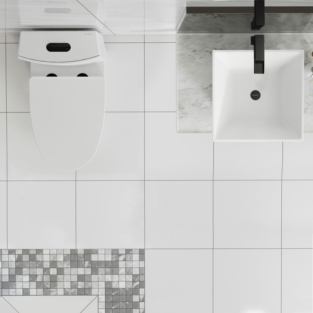 One Piece Elongated Toilet Dual Vortex™ Flush, Black Hardware