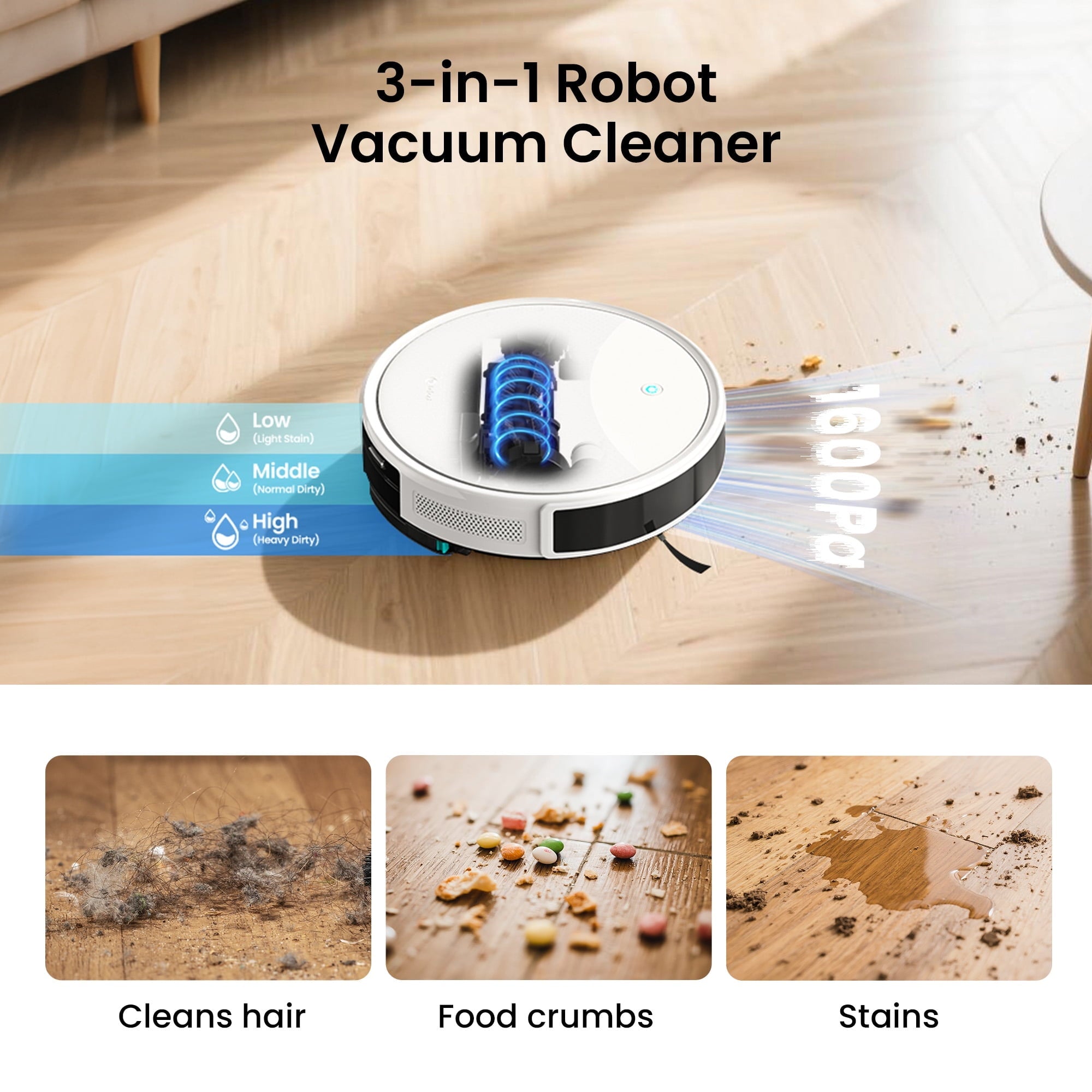 M350L Robot Vacuum and Mop, 40-Day Self-Emptying, Smart Obstacle Avoidance, WiFi/Alexa, Multi-Floor Mapping, 150 Min Runtime