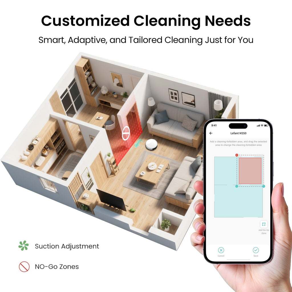 M350L Robot Vacuum and Mop, 40-Day Self-Emptying, Smart Obstacle Avoidance, WiFi/Alexa, Multi-Floor Mapping, 150 Min Runtime