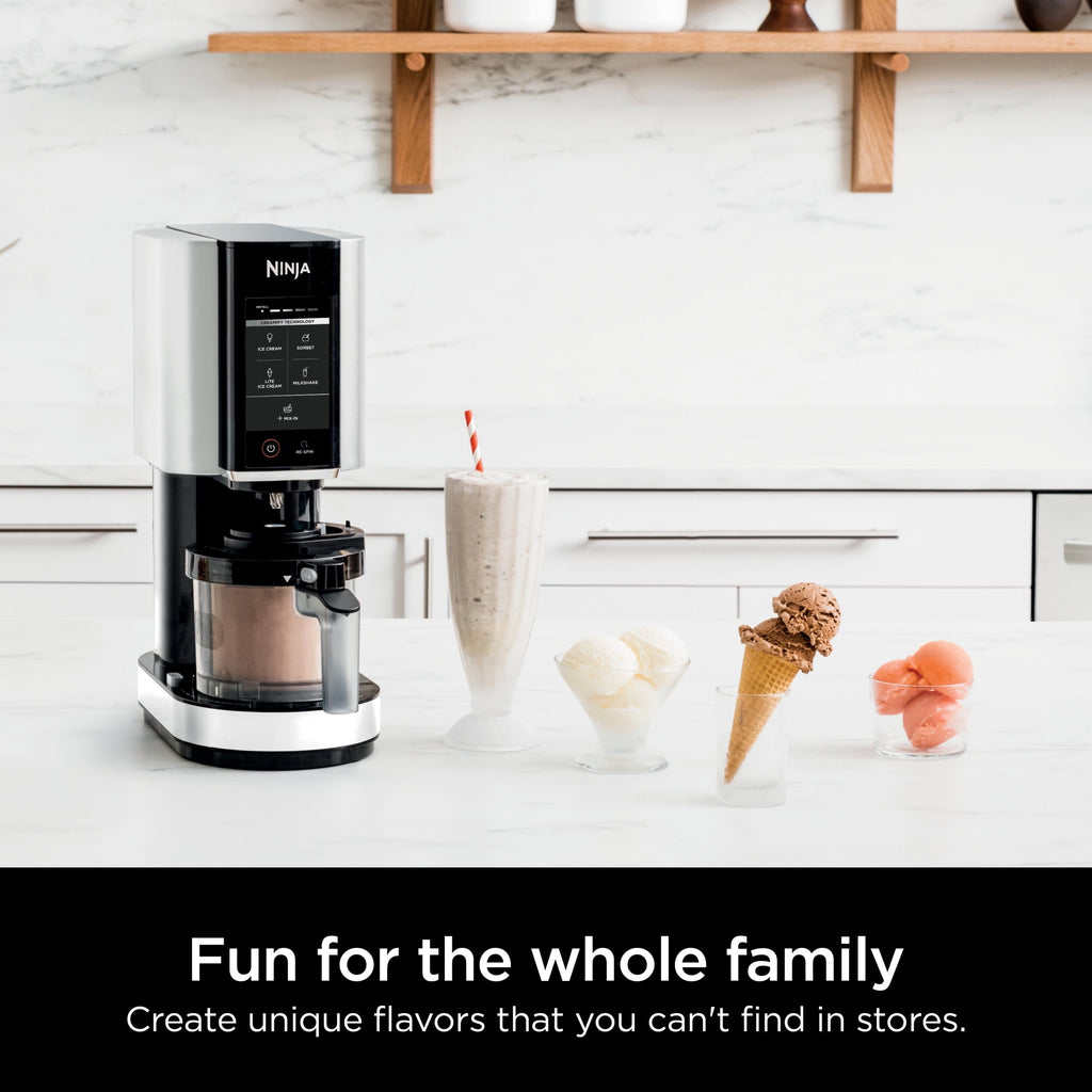 CREAMi Ice Cream Maker, for Mix-ins, Milkshakes, Sorbet, 5 One-Touch Programs, (2) 16 Oz Pint Containers &amp; Lids, NC300WH White