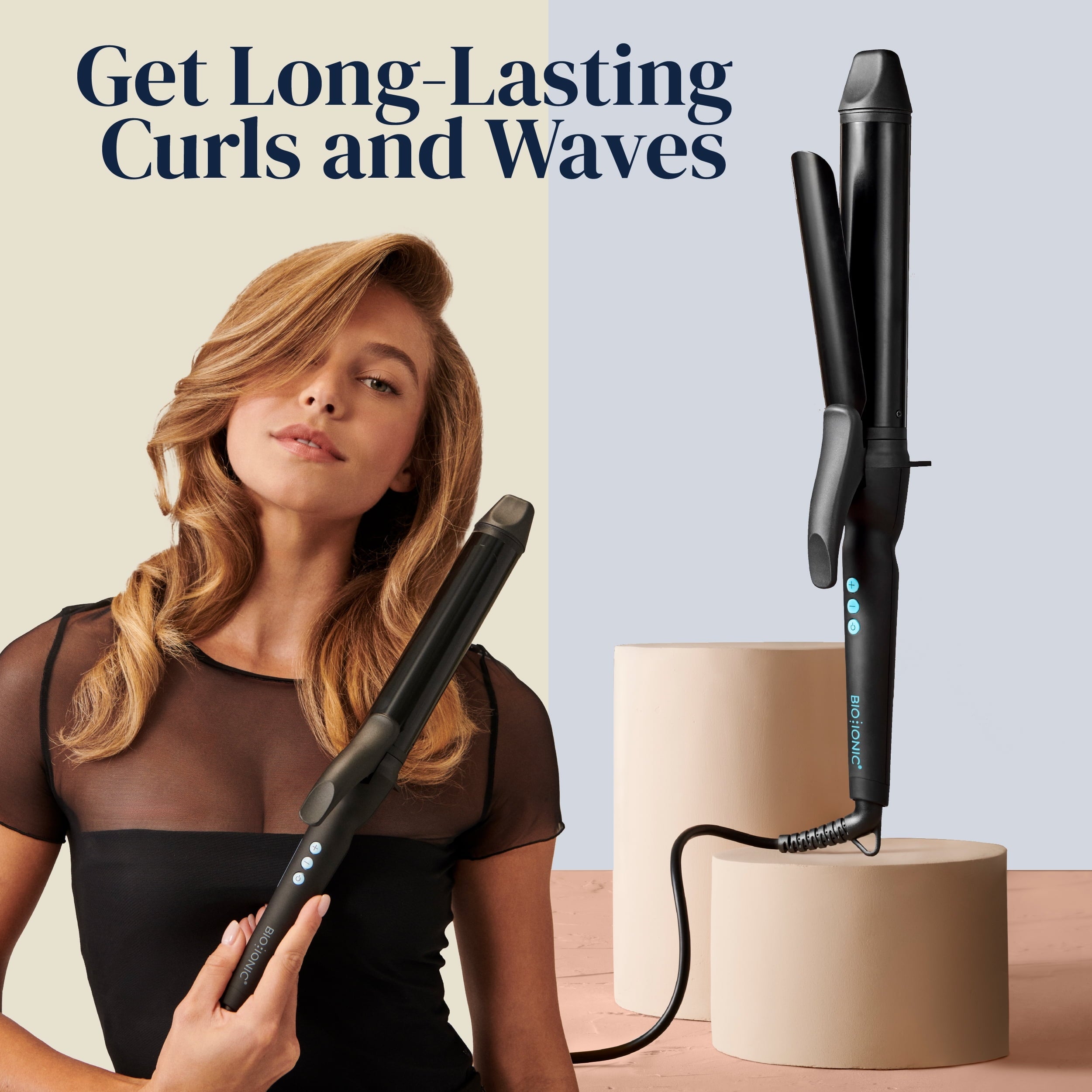 Long Barrel Styler, 1.25" Curling Iron, Curling Wand, Adjustable Heat Hair Curler