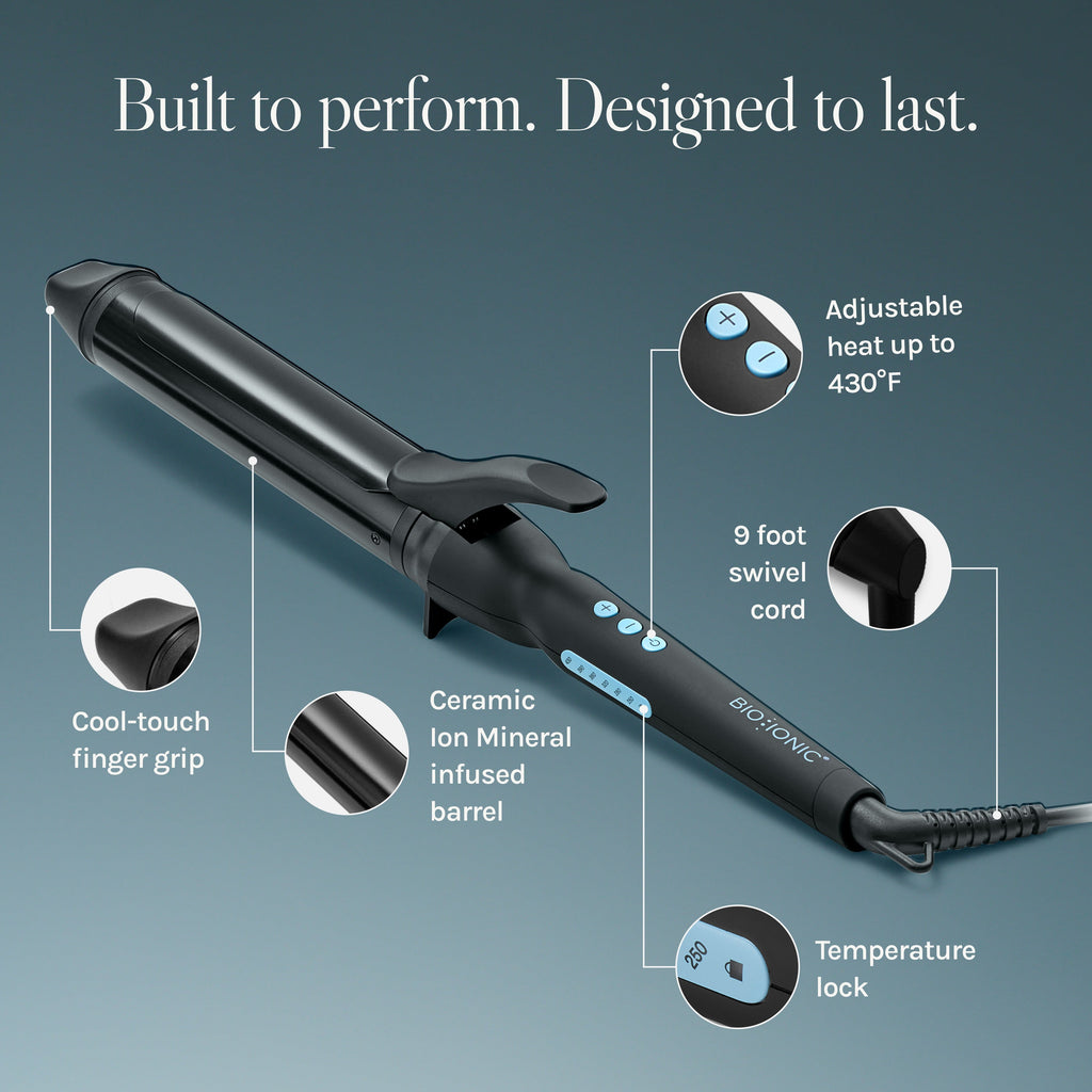 Long Barrel Styler, 1.25" Curling Iron, Curling Wand, Adjustable Heat Hair Curler