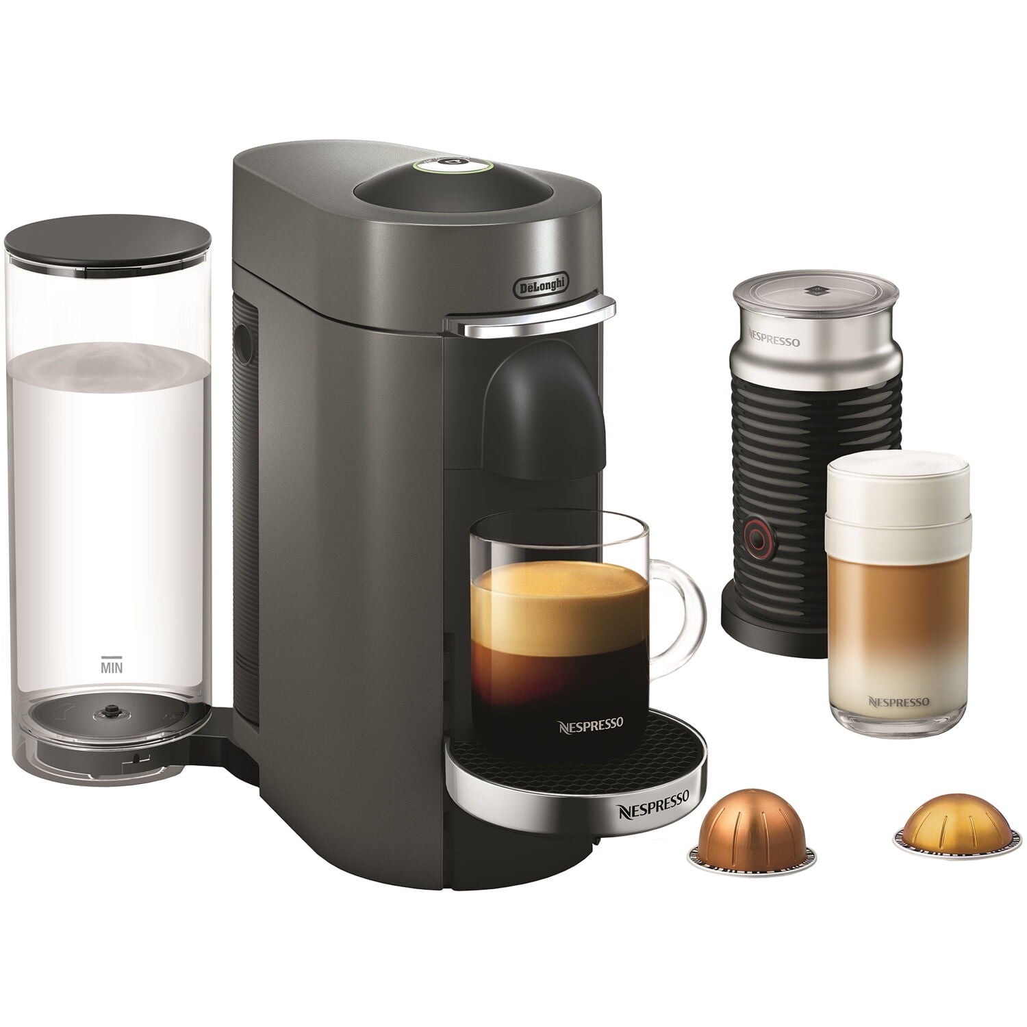 Vertuo Plus Deluxe Coffee &amp; Espresso Machine with Aerocinno, Titan