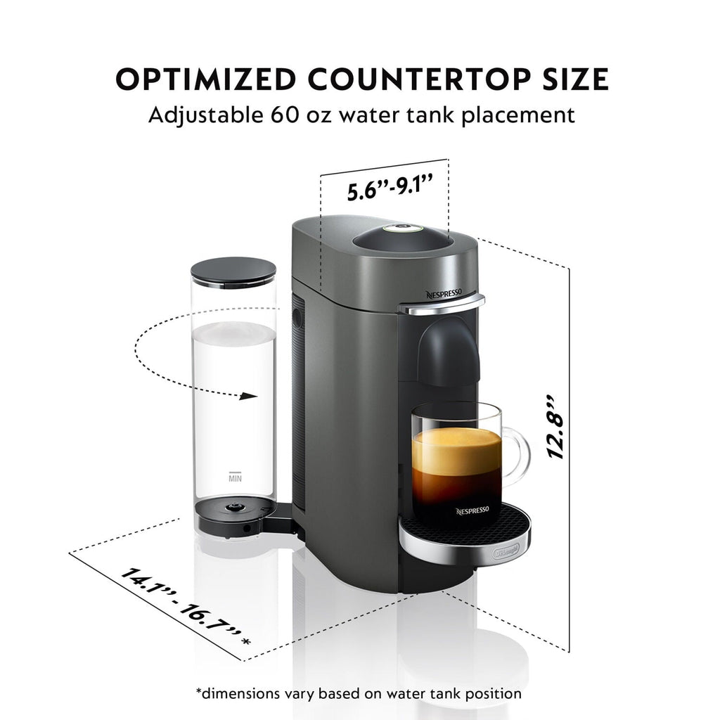 Vertuo Plus Deluxe Coffee &amp; Espresso Machine with Aerocinno, Titan
