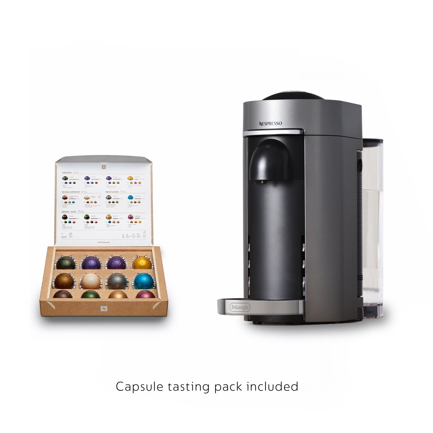 Vertuo Plus Deluxe Coffee &amp; Espresso Machine with Aerocinno, Titan