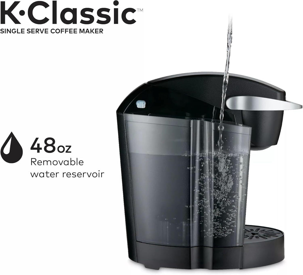 K-Classic Single Serve K-Cup Coffee Maker with 3 Brew Sizes &amp; 48oz Removable Reservoir (Black)