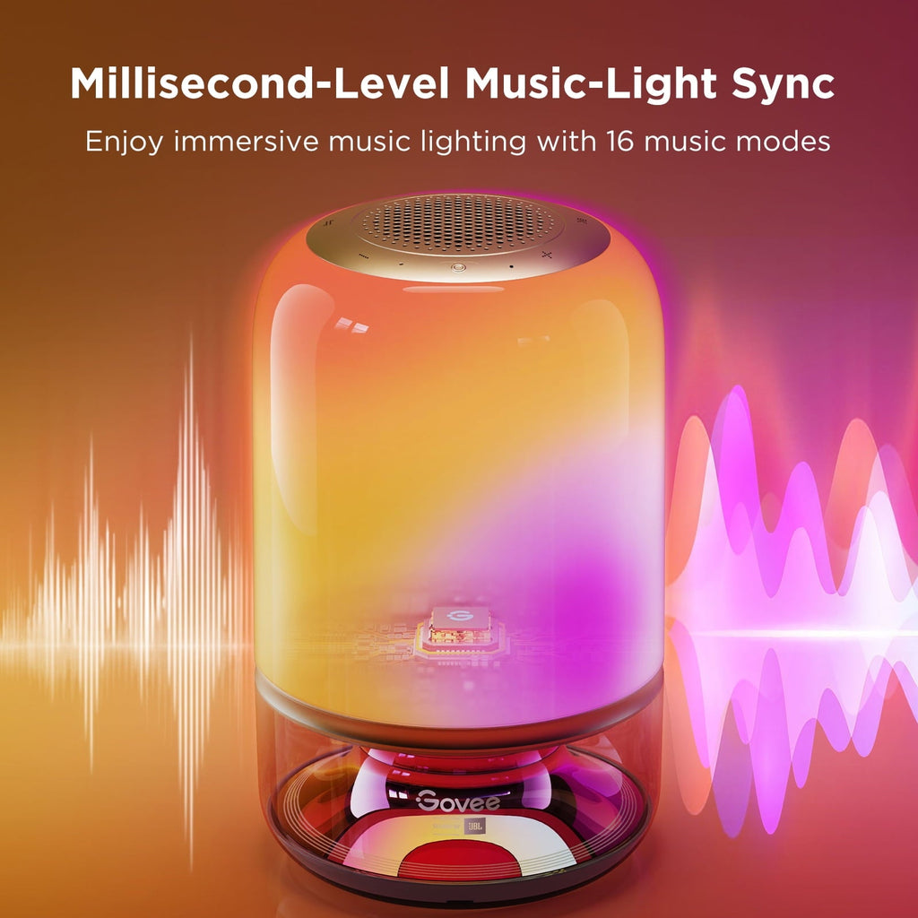 Table Lamp 2 Pro x Sound by JBL, Smart Cordless Table Lamp with Speaker, Music-Light Sync, 16 Music Modes &amp; 100+ Scene Modes, Work with Matter, DIY Customized Rechargeable Desk Lamp for Bedroom