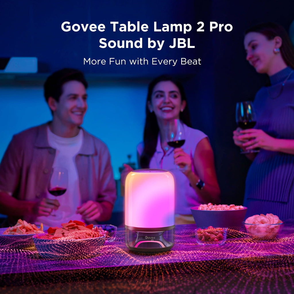Table Lamp 2 Pro x Sound by JBL, Smart Cordless Table Lamp with Speaker, Music-Light Sync, 16 Music Modes &amp; 100+ Scene Modes, Work with Matter, DIY Customized Rechargeable Desk Lamp for Bedroom