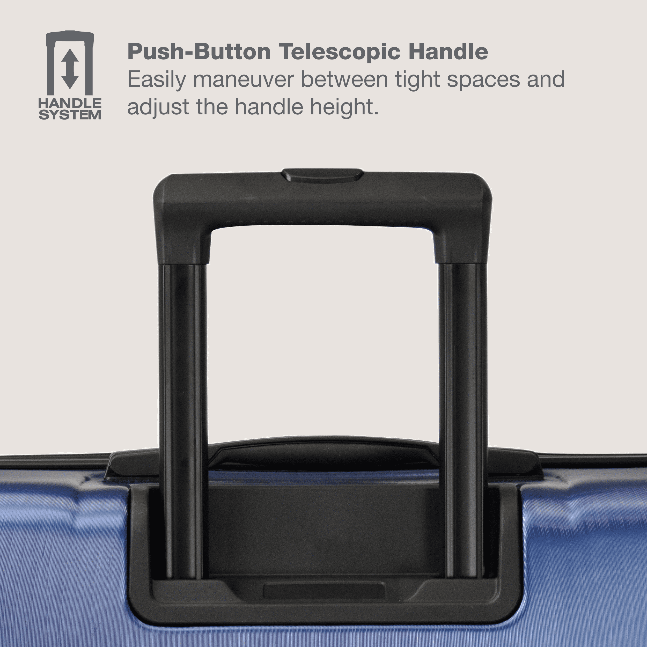 Boren Hardside Rugged Spinner Luggage Set w/ USB Port, Navy, 3-Piece (22/26/30)