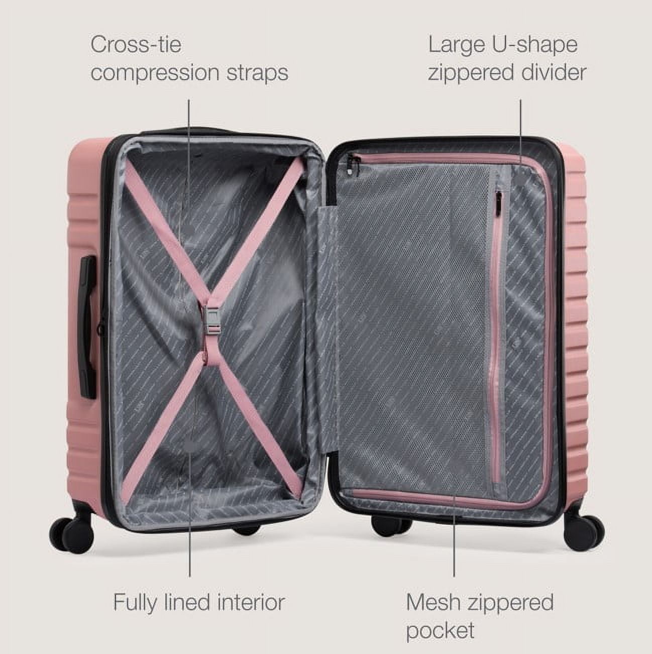 Boren Hardside Rugged Spinner Luggage Set w/ USB Port, Navy, 3-Piece (22/26/30)
