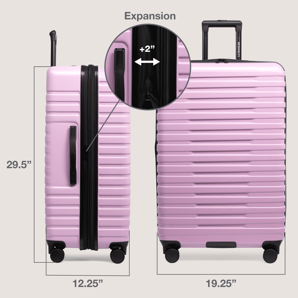 Boren Hardside Rugged Spinner Luggage Set w/ USB Port, Navy, 3-Piece (22/26/30)