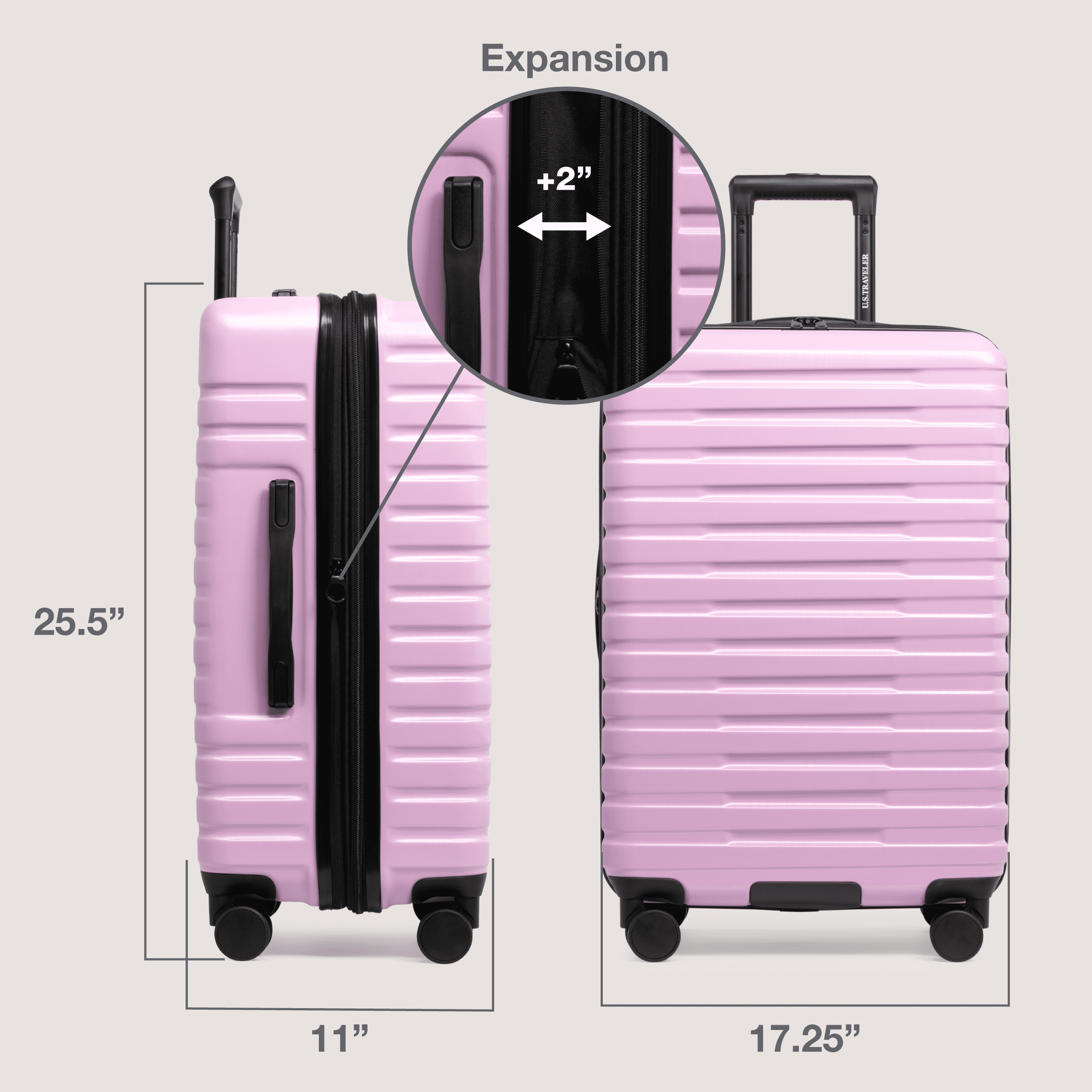 Boren Hardside Rugged Spinner Luggage Set w/ USB Port, Navy, 3-Piece (22/26/30)