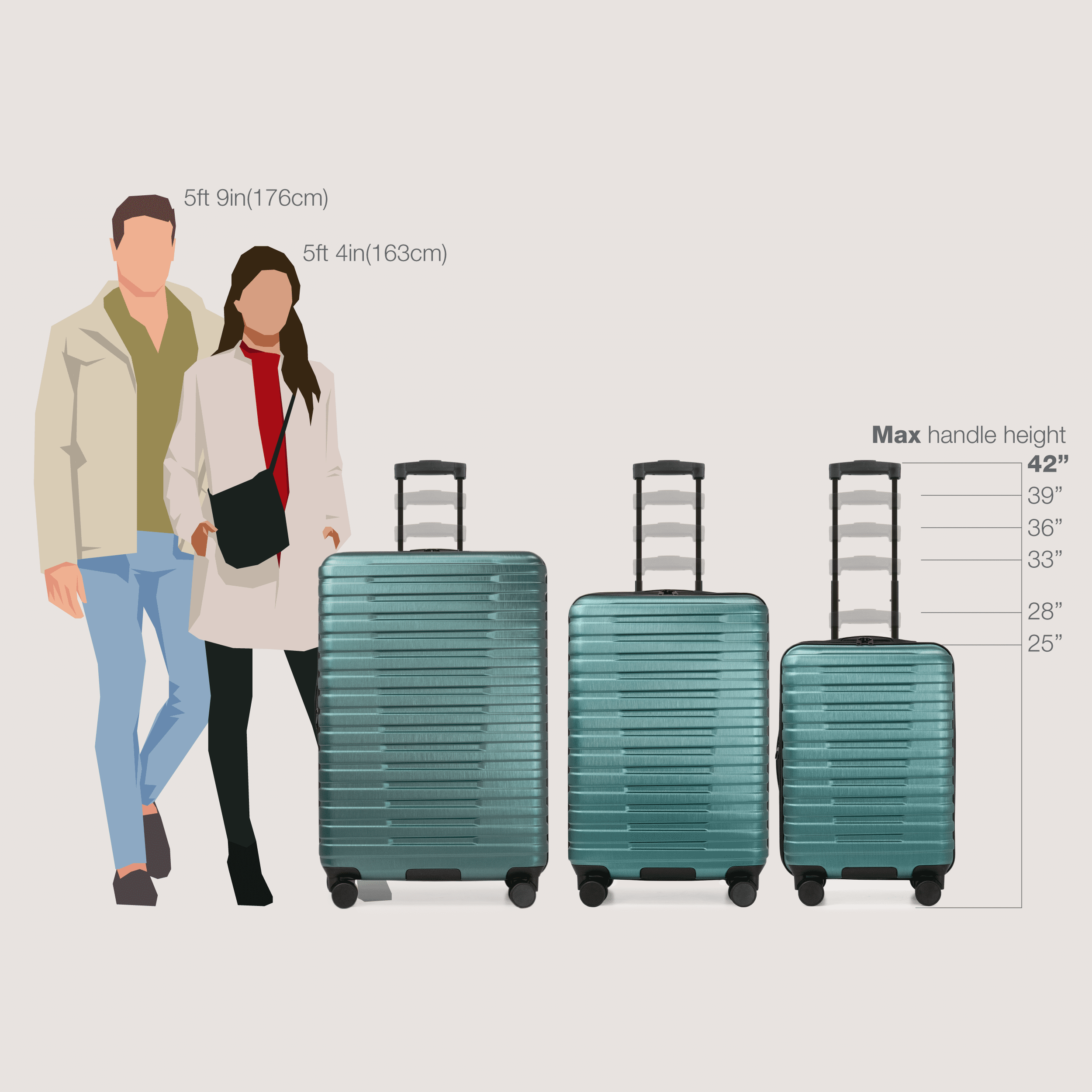 Boren Hardside Rugged Spinner Luggage Set w/ USB Port, Navy, 3-Piece (22/26/30)