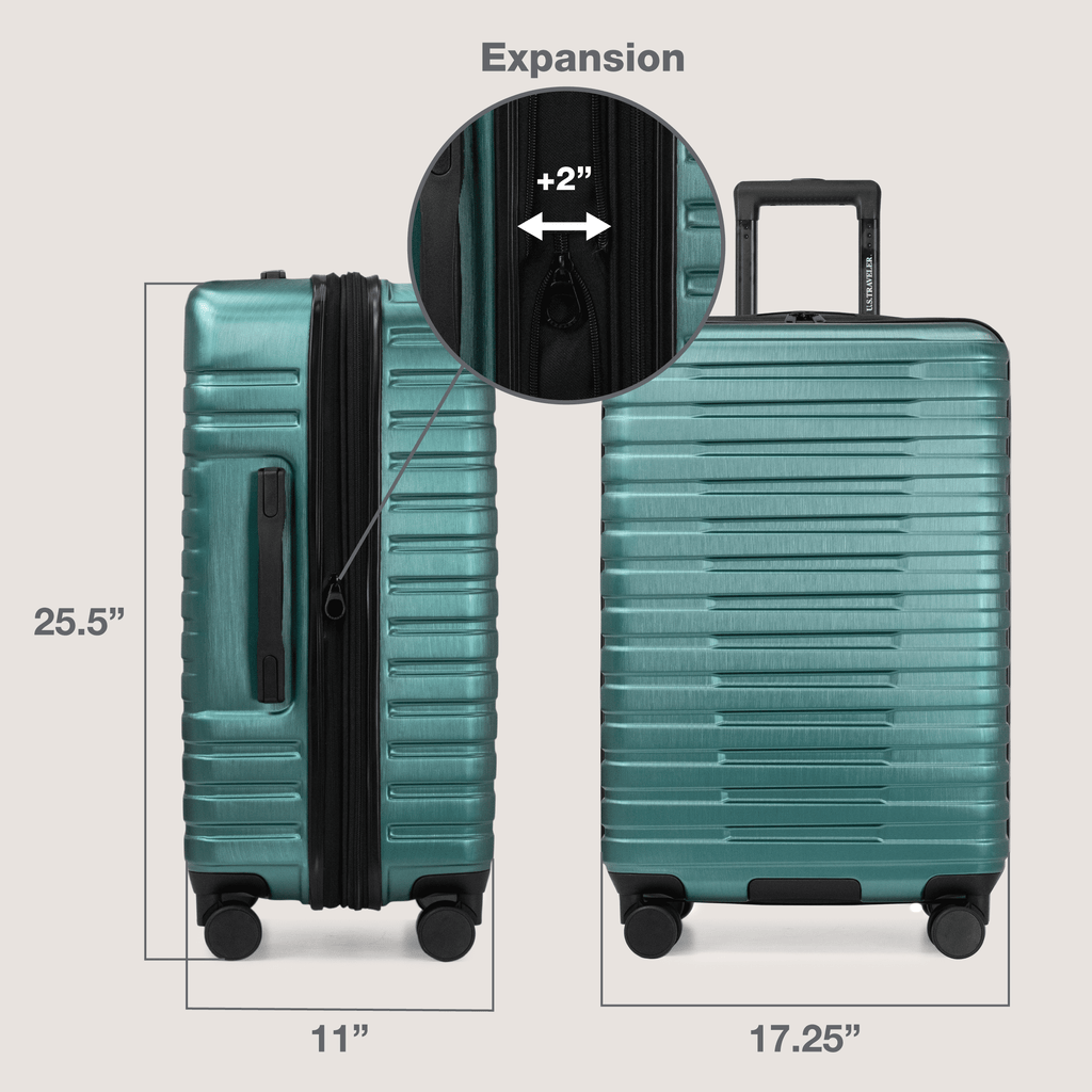 Boren Hardside Rugged Spinner Luggage Set w/ USB Port, Navy, 3-Piece (22/26/30)
