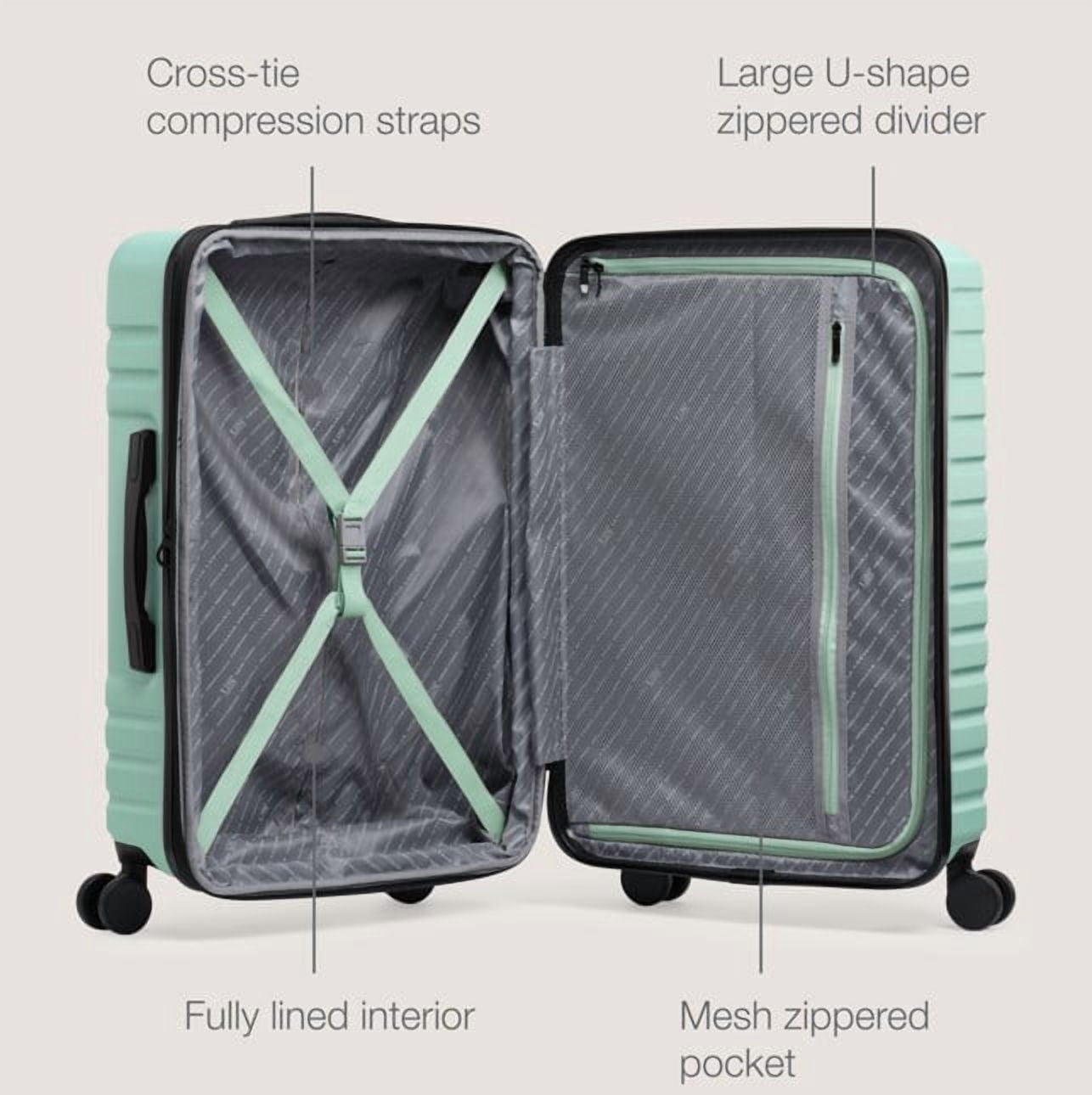 Boren Hardside Rugged Spinner Luggage Set w/ USB Port, Navy, 3-Piece (22/26/30)