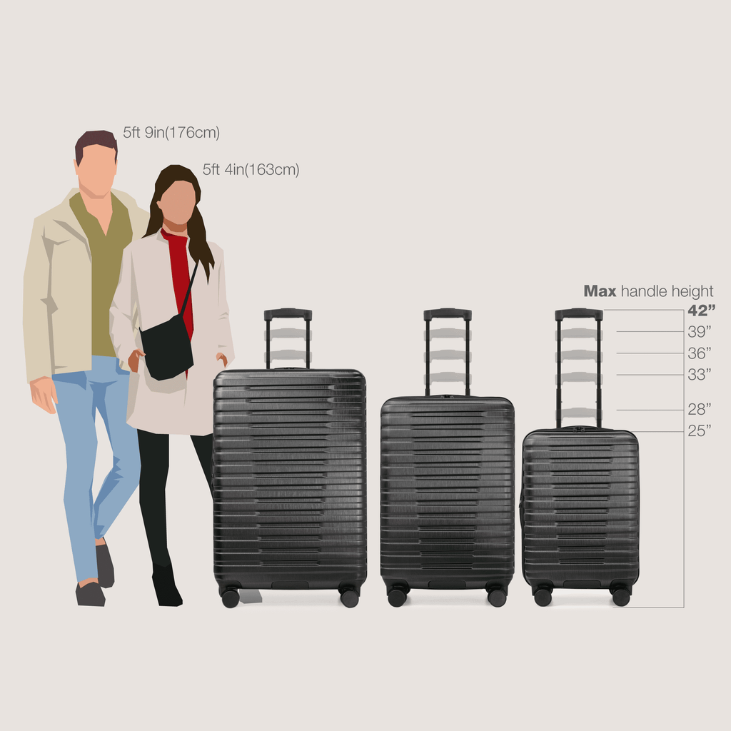Boren Hardside Rugged Spinner Luggage Set w/ USB Port, Navy, 3-Piece (22/26/30)