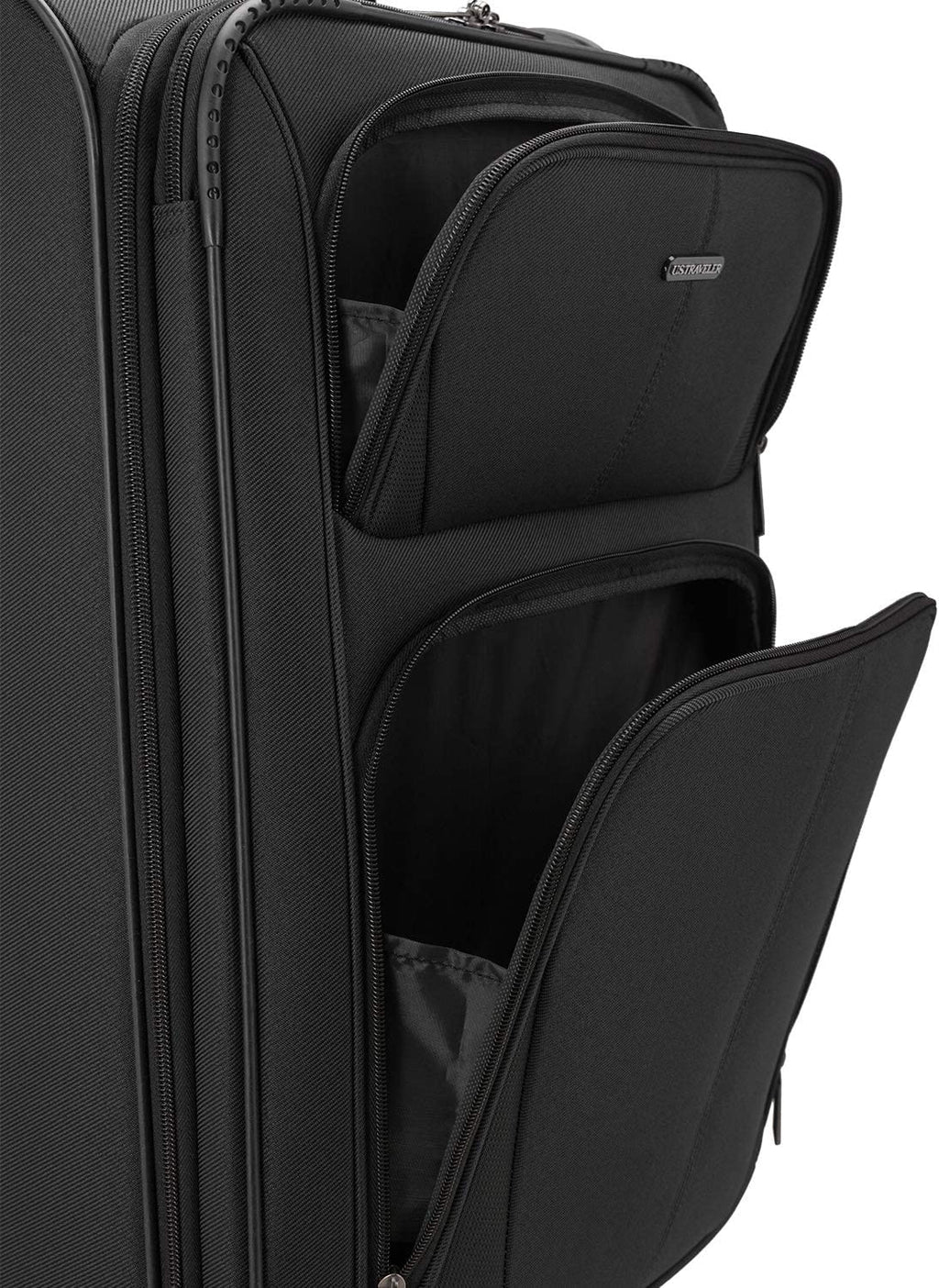 Aviron Bay Expandable Softside Luggage Set with Spinner Wheels, Black, 3 Piece (22/26/30)