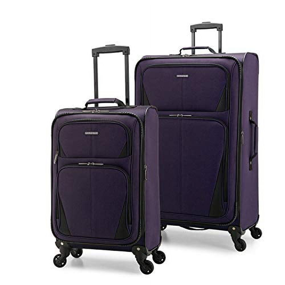 Aviron Bay Expandable Softside Luggage Set with Spinner Wheels, Black, 3 Piece (22/26/30)