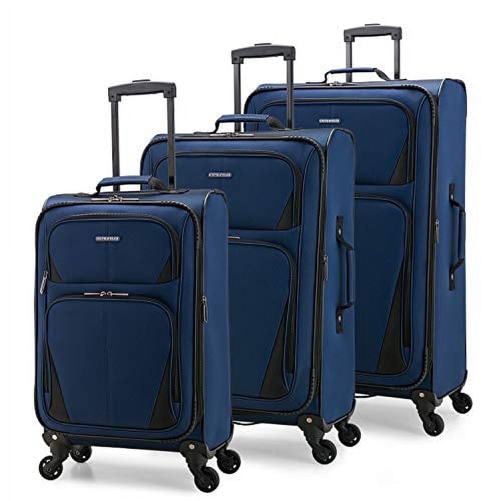 Aviron Bay Expandable Softside Luggage Set with Spinner Wheels, Black, 3 Piece (22/26/30)