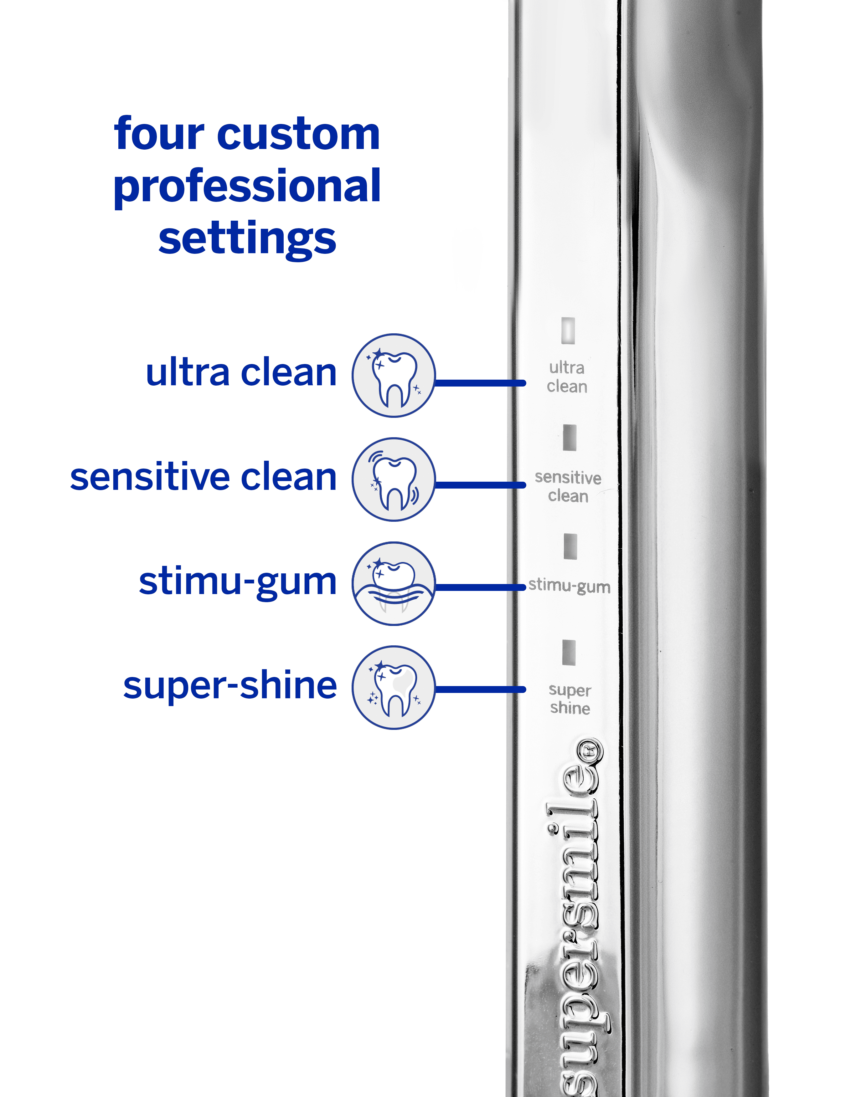 Zina45 Deluxe Sonic Pulse Electric Toothbrush, Rechargeable Whitening Tooth Brush, Silver