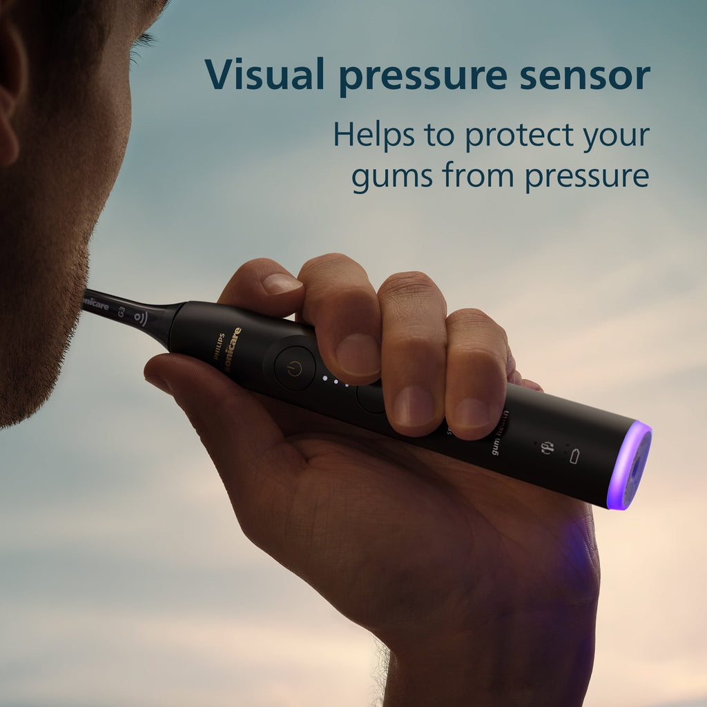7100 Series Electric Toothbrush - Next-Generation Technology, Pressure Sensor, 12 Brushing Settings, Smartimer, Brushpacer, 21-Day Runtime, Travel Case, Black, HX7421/06