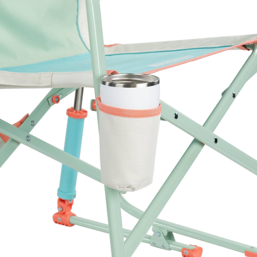 Freestyle Rocker Foldable Rocking Camp Chair, Pastel Green Floral